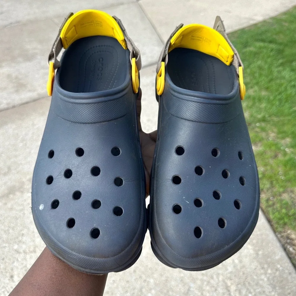 CROCS ALL TERRAIN CLOGS‎ Men's Size 11 Navy Blue Sandals